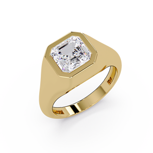 Modern Bezel Set Asscher Cut Lab Grown Diamond 2.00ct IGI Certified 14K Gold Wedding Solitaire <b>Ring</b> Wholesale Jewelry Unisex - Product Image 2