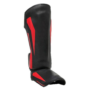 Protège-tibias et protège-pieds en cuir PU de haute qualité pour le kick-boxing et le Muay Thai, avec logo personnalisé, pour la protection des jambes - Product Image 2