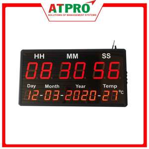ATC-HHMMSS-L Modern Plastic <b>Digital</b> LED <b>Wall</b> <b>Clock</b> Battery Powered 2-Year Warranty From ATPRO Vietnam - Product Image 1