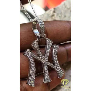 Colgante con Forma de Llave de Diseño, Estilo Hip Hop, con Moissanita y Baño de Rodio en Plata de Ley 925, Unisex, Certificado por GIA - Product Image 5