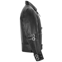 Chaqueta de cuero Napa suave negra 100% genuina personalizada para hombre, chaqueta de cuero estilo MICHAEL JACKSON Bad, cremallera YKK de primera calidad
