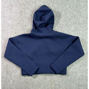 Sudaderas con capucha para mujer al por mayor, lisas, oversize, de algodón, estilo crop, streetwear, con capucha, forro polar, con cremallera, a la moda - Product Image 2