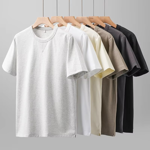 Nuevo Diseño de Moda, Paquete Múltiple de Camisetas Básicas para Hombre, Cuello Redondo, Color Sólido, Algodón, Manga Corta, Conjunto de Camisetas Casuales para el Día a Día - Product Image 2