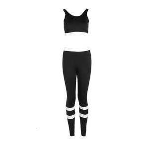 Ensemble de yoga et fitness pour femme 2026, best-seller, avec legging taille mi-haute et brassière de sport respirante 2 pièces pour la gym et la course, avec logo frontal - Product Image 2