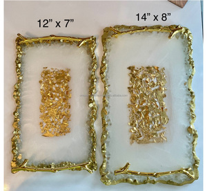 Exclusivo Diseño Artesanal de la India: Asas de Madera Pulida con Hojuelas Negras Doradas, Ecológicas y de Grado Comercial, con Resina Elegante - Product Image 6