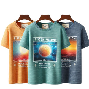 Comfortable High-grade O-Neck T-Shirts Short Sleeved Custom-Designed Printed Logo Knit Cotton Single Jersey at Wholesale Price - Product Image 5
