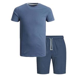 Conjunto de 2 Piezas para Hombre de Verano, Alta Calidad, Poliéster/Algodón, Transpirable, Ligero, Secado Rápido, Camisa y Pantalones Cortos Estilo Urbano, Logotipo Personalizado - Product Image 1