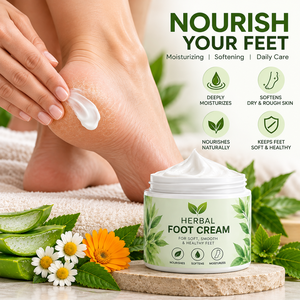 Kräuter-Fußcreme OEM ODM Private Label Trockene Rissige Fersen Knie Ellbogen Hand Feuchtigkeitsspendende Hornhautentferner Großhandel Massenlieferung - Product Image 4
