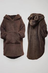 Slim fit mens sherpa woolen zip up hoodie oversized <b>thick</b> warm cotton <b>blanket</b> comfortable winter outerwear - Product Image 3