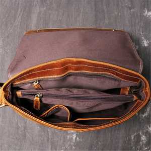 Bolso Mensajero para Portátil de Cuero Genuino, de Alta Calidad, Estilo Moderno Vintage, Bandolera, Maletín, para Viajes de Negocios, Ecológico - Product Image 6