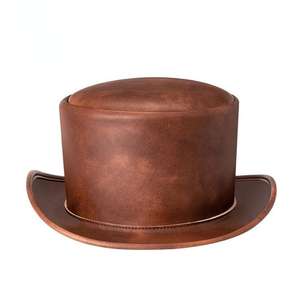 Sombrero Vaquero de Cuero Genuino Estilo Europeo - Ecológico, Casual, Unisex, para Todas las Estaciones, Diseño Ecuestre de Lujo Personalizado OEM - Product Image 1