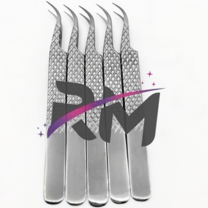 Pinzas para Pestañas Personalizadas RMI, Pinzas para Pestañas de Marca Privada, Aplicador de Pestañas OEM, Personalizado con Logotipo, Color y Empaque en Acero Inoxidable - Product Image 1