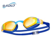 Lunettes de natation SAEKO anti-buée avec protection UV, système Ultra-fit, verres miroir certifiés CE, pour adultes et adolescents, design breveté
