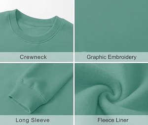 Sweat-shirt surdimensionné imprimé avec logo personnalisé pour l'hiver, col rond, manches longues, pull décontracté pour femme, 100% coton molletonné - Product Image 5