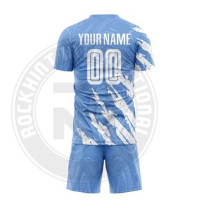 Ensemble d'uniformes de football modernes en tissu extensible durable, maillot et short pour l'entraînement, les matchs et le jeu quotidien - Product Image 2