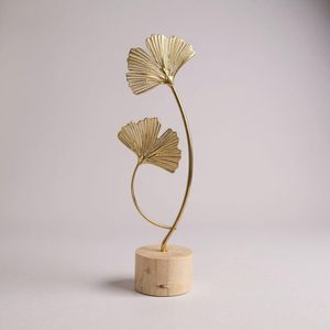 Elegante Adorno de Hoja de Ginkgo en Cobre y Oro Esterlino para Decoración del Hogar o Regalo de Cumpleaños - Product Image 5