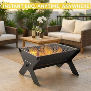 High Quality Steel Modern Outdoor <b>Fire</b> <b>Pit</b> Natural <b>Gas</b> Freestanding Portable 9999 BTU Heating Ambience for Garden Patio Evening - Product Image 3