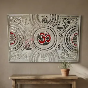 Panel Decorativo de Pared Om Lippan de Alta Calidad, Arte Metálico Tradicional en Relieve para Sala de Estar, Recibidor, Dormitorio y Espacios Espirituales - Product Image 5
