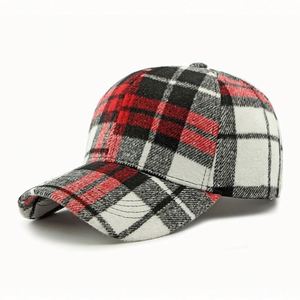 Gorras de Béisbol con Diseño a Cuadros para Otoño e Invierno, Gorras de Béisbol Cálidas para Deportes al Aire Libre con Estampado Británico - Product Image 1