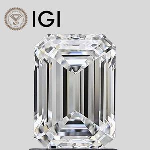 เพชรทรงเอเมอรัลด์ 1.00 กะรัต สี E ความสะอาด VS1 เพชรเพาะเลี้ยงในห้องปฏิบัติการ รับรองโดย IGI สำหรับทำเครื่องประดับ - Product Image 1