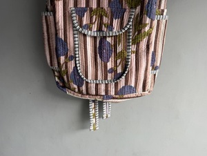 Quilted Cotton <b>Backpack</b> Floral Print Softback Zipper Closure Anti-Theft School Bag for Girls <b>Kids</b> gift for her - Product Image 3