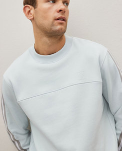 Sudadera de Algodón Personalizada de Alta Calidad, Gruesa y Holgada para Hombre, Transpirable, con Mangas con Cinta Azul - Product Image 6