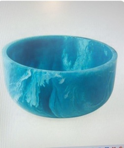 Tazón Azul de Resina con Esmalte Agrietado, Diseño Moderno, Apto para Lavavajillas, para Frutas y Bocadillos, Uso Doméstico - Product Image 3