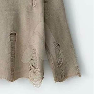 Suéter de Punto Informal para Hombre, Estilo Desgastado, Manga Larga, 100% Algodón, Transpirable, Corte Holgado, para Invierno - Product Image 5