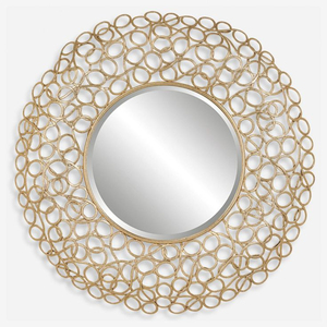 Wholesale Modern Luxury Gold Round Wall Mirror Decorative Geometric Circular Mirror For Living Room Hotel & Home Interior Decor - Product Image 6