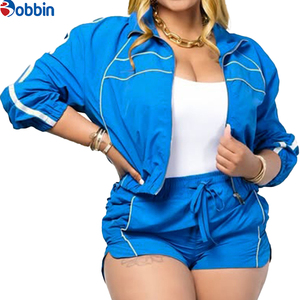 Conjuntos de Ropa Personalizados para Mujer, Chaqueta Moderna, Traje Deportivo Corto, Cortavientos Transpirable, Conjuntos Cortos de Talla Grande, Conjuntos de Primavera Verano - Product Image 2