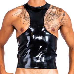 <b>Men's</b> Customized Color Breathable Anti-Wrinkle Quick Dry Regular Fit O-Neck Short Sleeve Solid Casual Leather Knitted <b>Crop</b> <b>Top</b> - Product Image 6