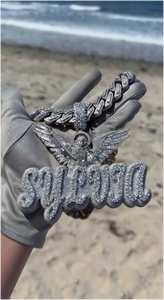 จี้เพชรหรูหราสไตล์ฮิปฮอป VVS มอยส์ซาไนต์ ประดับเพชรเต็มตัว ผ่านการทดสอบเพชร จี้เพชรชื่อสั่งทำ เครื่องประดับชั้นดี - Product Image 5