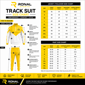 RONAL SPORTS Men's Yellow White Color Blocking Tracksuit Full Sleeve Stand Collar Sporty Jogging <b>Suit</b> With Side Pockets - Product Image 6