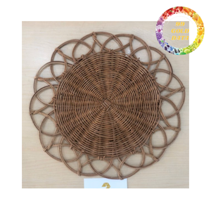 Mantel Individual Redondo de Ratán Hecho a Mano, Tapete de Mesa Natural, Decoración Bohemia para Comedor, Venta al por Mayor, OEM Disponible - Product Image 4