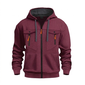 Sudadera con capucha de forro polar para hombre, 100% poliéster, corte holgado, manga larga, antipilling, color liso, informal, venta al por mayor - Product Image 5