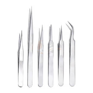 Pince à épiler de précision JACKBILLY en acier inoxydable, ensemble de 6 pinces professionnelles pour la fabrication de bijoux, l'artisanat et le travail des perles - Product Image 1