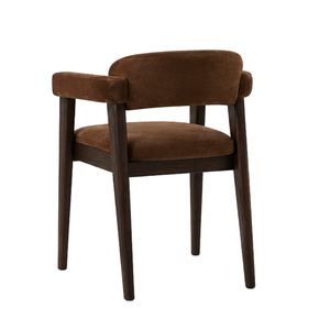 Silla de Café Moderna y Duradera de Madera de Nogal con Asiento Tapizado en Color Marrón, Silla de Comedor para Restaurante, Cafetería y Hotel - Product Image 4