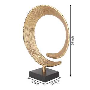 L 29 x B 11 x H 36 cm Plated Circular Sculpture Handmade Artistic Tabletop Decor Contemporary Design Single Piece - Product Image 5