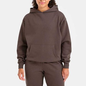Premium Quality Wholesale Customized Printing Logo Women's Solid Hooded Casual Tracksuit Heavyweight Breathable OEM Supply - Product Image 3