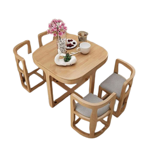 High Quality Luxury Modern Minimalist Nordic Wooden Dining Set <b>4</b> <b>Chairs</b> Customized Color for Restaurant Home Use Wholesale Price - Product Image 3