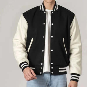 Wholesale Custom latest designs Long Sleeve Winter <b>Jacket</b> <b>Plain</b> Blank <b>Varsity</b> Letterman <b>Jacket</b> for men - Product Image 1