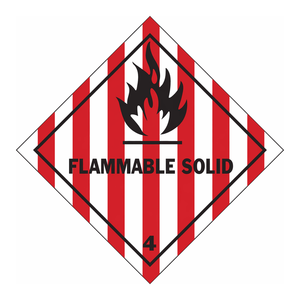 Étiquettes d'expédition autocollantes Brady Flammable Solid 4, durables, imperméables, brillantes, pour l'emballage de produits chimiques et de laboratoire - Product Image 2