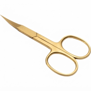 Ciseaux à cuticules à manche courbé argenté, personnalisés en acier inoxydable avec des lames fines et pointues pour le soin des ongles - Product Image 3