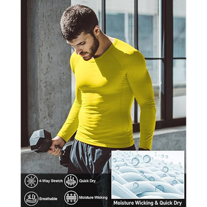 Camiseta de Compresión Deportiva para Hombre con Logotipo Personalizado, Manga Larga, Secado Rápido, para Gimnasio, Fitness, OEM - Product Image 5
