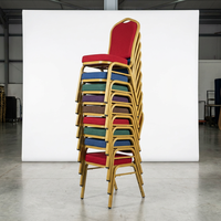 Chaises de banquet empilables robustes et indestructibles, garantie de 10 ans sur le cadre, revêtement rouge, sièges d'hôtel, prix de gros