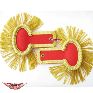Epaulettes Rojos de la Mejor Calidad con Flecos, Epaulettes Franceses Napoleónicos, Ecológicos - Product Image 1
