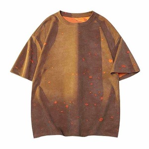 เสื้อยืดแขนสั้นทรงปกติสำหรับผู้ชาย ผ้าฝ้ายเจอร์ซีย์ถัก 100% คอกลม ลายจุด สไตล์ลำลอง ระบายอากาศได้ดี พิมพ์ลายด้านหน้า - Product Image 3