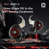 KBEAR BANG-K 10mm Single DD In-Ear HiFi Gaming Earphone 3.5mm/Type C Kabel IEM Sport Monitor Peredam Kebisingan Headset Berkabel