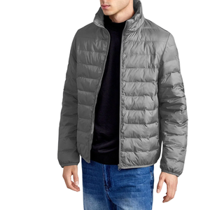 Blouson matelassé imperméable à capuche d'inspiration aviatique unisexe - Col montant patchwork et design multi-poches pour les trajets quotidiens et les sorties - Product Image 1