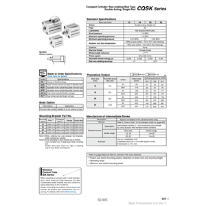 SMC Pneumatics Cylindre Compact CDQSKB20-50DM Pièces Pneumatiques De Haute Qualité - Product Image 3